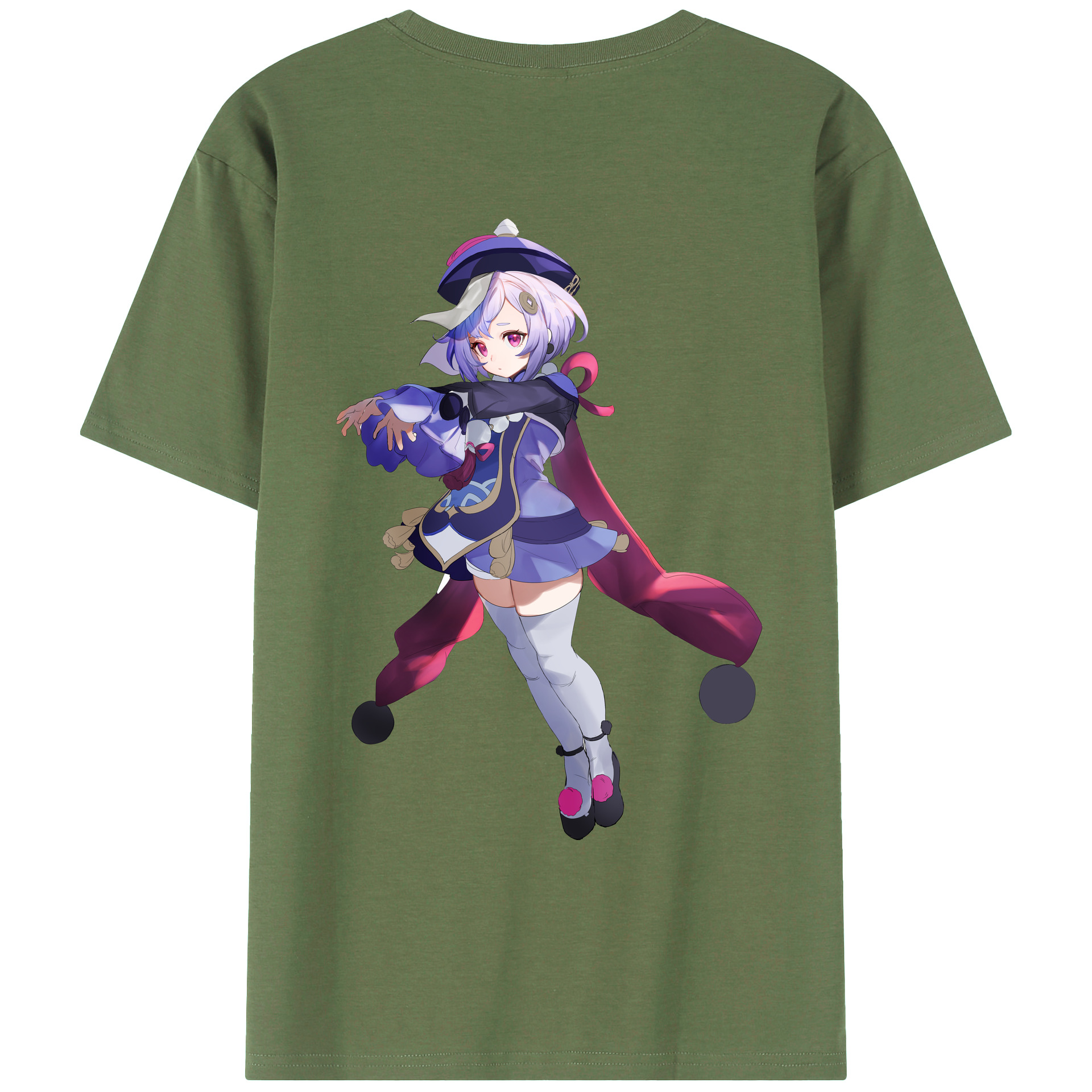 げんし神 七七 なな  genshin Nana 綿100％ メンズ半袖Tシャツ（バックプリント） 通気性
